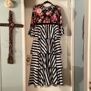 Lily Dillies zebra and floral print long dress